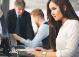 Woman at computer